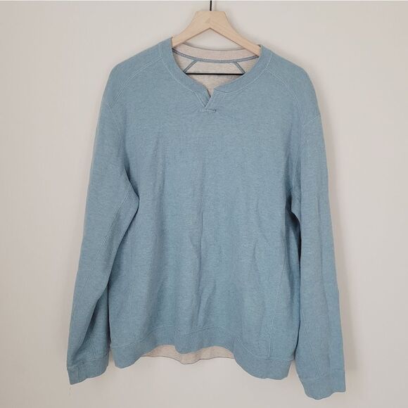 Tommy Bahama Flipshore Abaco Reversible Sweater Size Large Grey & Blue - Picture 5 of 8
